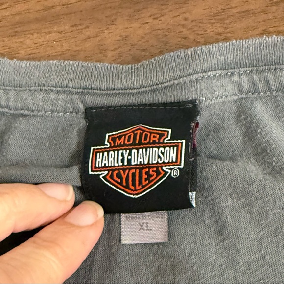 Harley Davidson Gray Pink Graphic Tee XL Women’s Biker Motorcycle T-Shirt - Picture 6 of 8